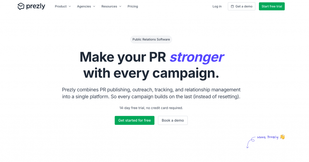 Prezly public relations software for PR outreach and campaign management, featured in our comparison of PR solutions for tech startups in 2026.