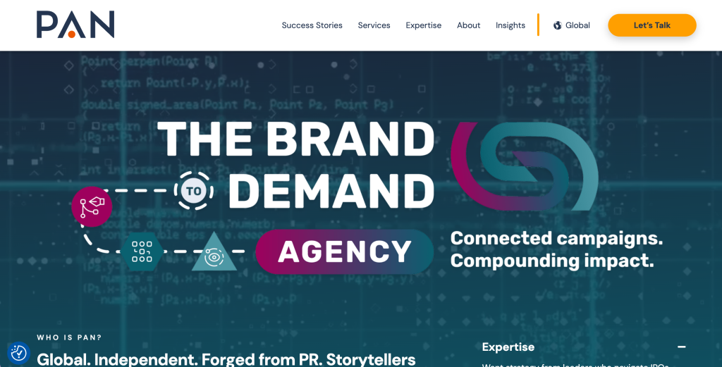 PAN Communications, a global B2B technology PR and integrated marketing agency specializing in SaaS, earned media, strategic storytelling and brand visibility for growth-stage tech companies.