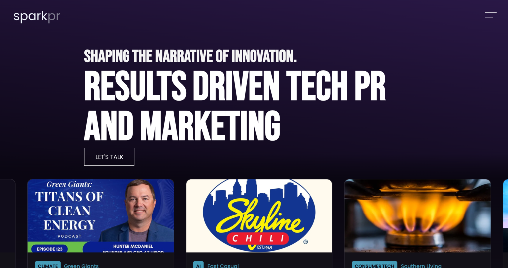 Sparkpr, a U.S. technology PR and integrated marketing agency specializing in earned media, strategic storytelling, emerging technology and brand visibility for growth-stage tech companies.